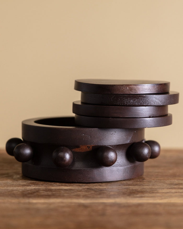 Kaiba Coaster Set in Acacia Wood - Lone Fox