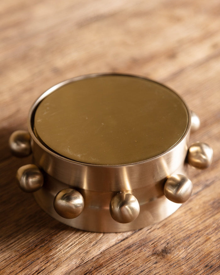 Kaiba Coaster Set in Brass - Lone Fox