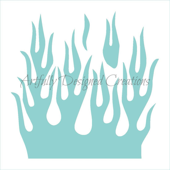 Large Flames Stencil