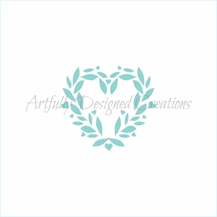 Laurel Wreath Heart Stencil
