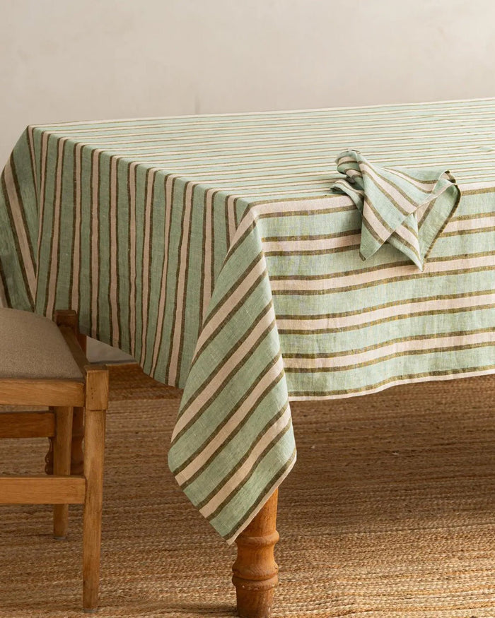 Linen Matilda Stripe Tablecloth - Lone Fox