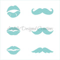 Lips and Mustaches Stencil