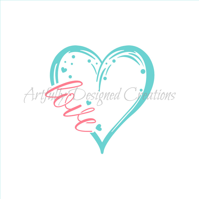 Love Heart 2 part Stencil