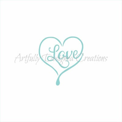 Love in Heart Stencil