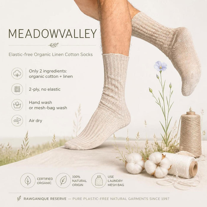 elastic-free organic linen socks plastic-free