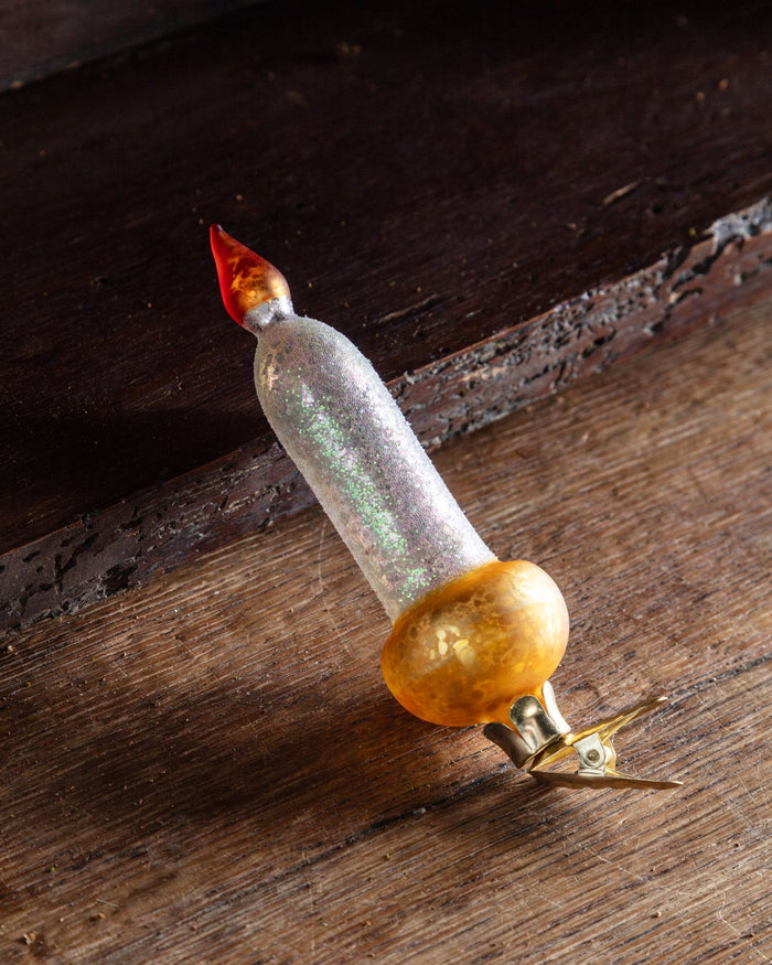 Mercury Glass Clip-On Candle Ornament - Lone Fox