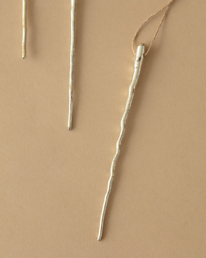 Mercury Glass Icicle Ornaments (Set of 6) - Lone Fox