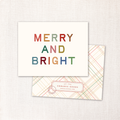 merry bright card - single or set of 6