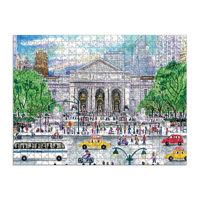Michael Storrings Springtime at the Library 500 Piece Double-Sided Puzzle