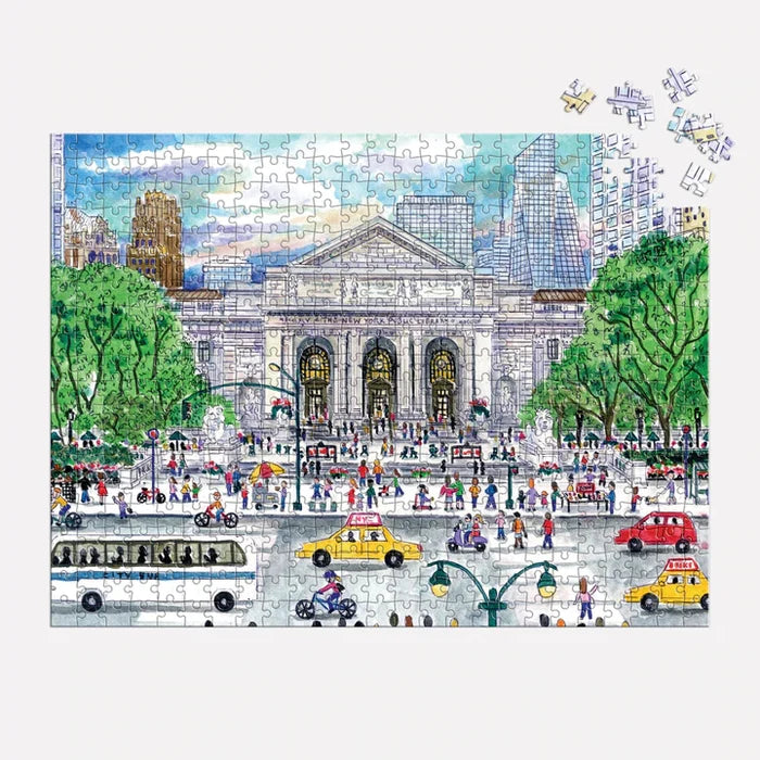 Michael Storrings Springtime at the Library 500 Piece Double-Sided Puzzle