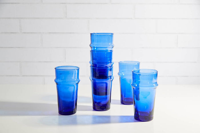 Moroccan Beldi Glassware - Blue - Lone Fox