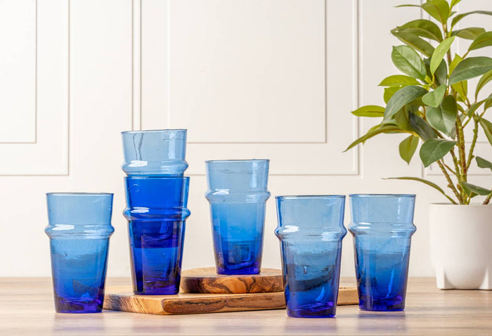 Moroccan Beldi Glassware - Blue - Lone Fox