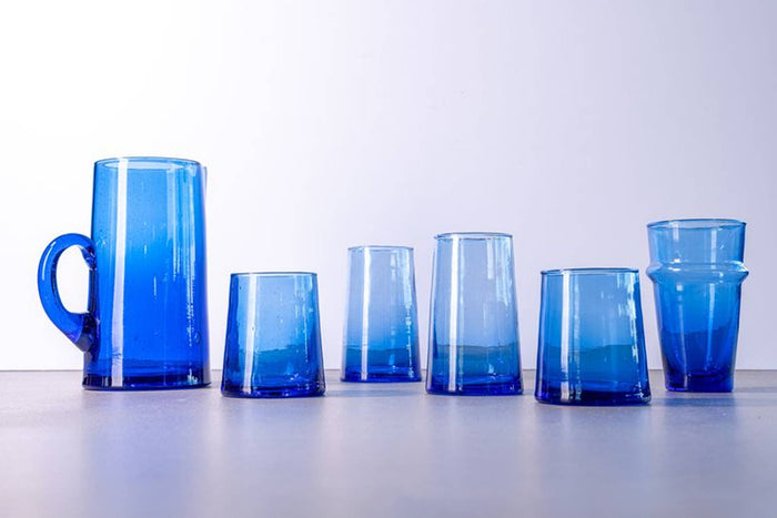 Moroccan Beldi Glassware - Blue - Lone Fox