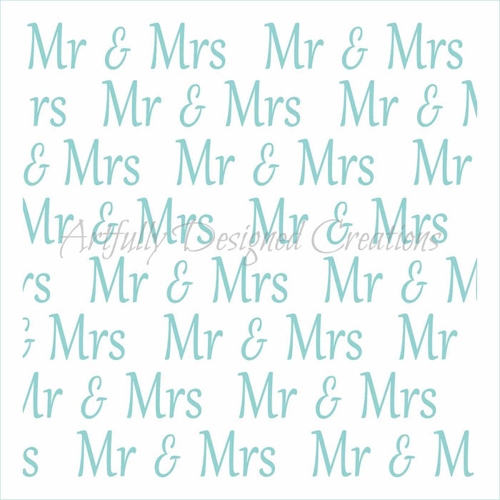 Mr Mrs Background Stencil