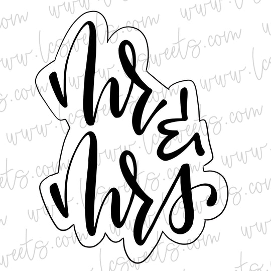 Mr & Mrs Hand Lettered Cutter by LC Sweets