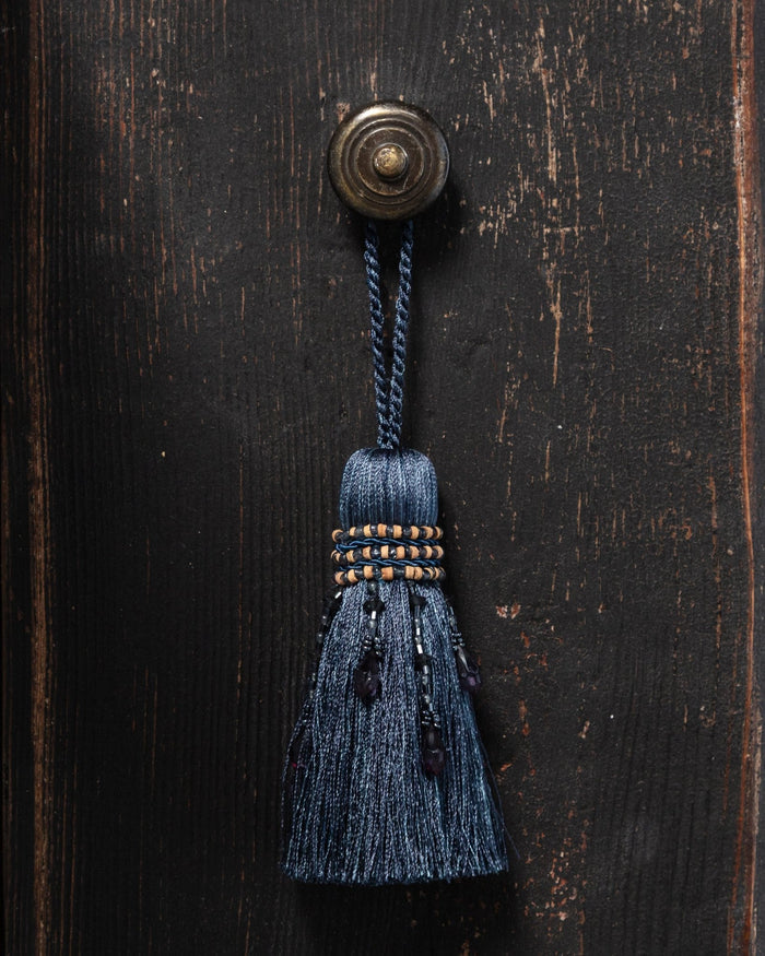 Navy Beaded Decorative Tassel - Lone Fox