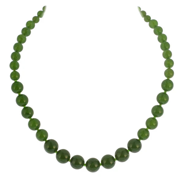 Necklace: Graduated Green Jade