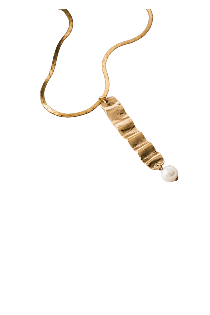 Necklace: Wave & Pearl