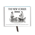 New Yorker Dogs Boxed Notes — 
A sturdy rectangular box with a smooth surface holds a stack of flat note cards and envelopes. The box opens on a hinge and includes a small satin ribbon tab inside. The cards are standard postcard size with a matte finish. Each one features a simple, high‑contrast cartoon dog illustration—clean lines, no raised textures. There are five different designs, four cards of each, all lightweight and easy to handle.