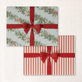 north pole garland + red pinstripe double-sided wrap