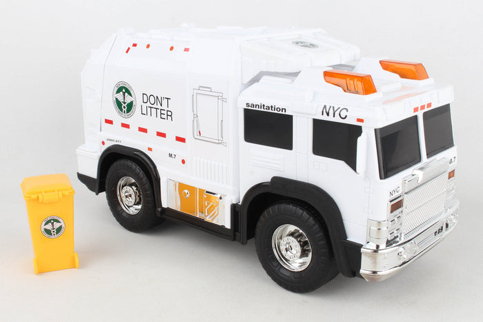 Shows the side of the sanitation truck as described in the first image.