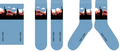 Soft, everyday light blue socks with New York City flair. “New York” is printed in black along the sole, while a wraparound cuff features a skyline of simple silhouettes, including the Statue of Liberty and the Empire State Building. Made from a cotton polyester blend, they fit most adults and teens, are machine washable, and are perfect for wearing—or gifting.