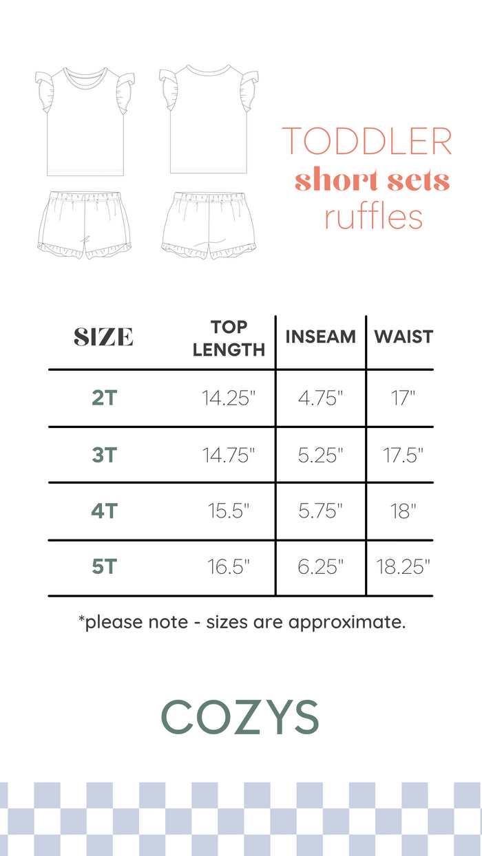 ORANGE SMILEY CHECKER | RUFFLE SHORT SET