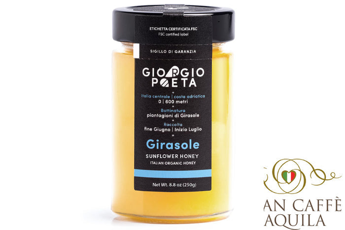 ORGANIC ITALIAN SUNFLOWER HONEY --GIRASOLE-- GIORGIO POETA (8.8oz/250g)