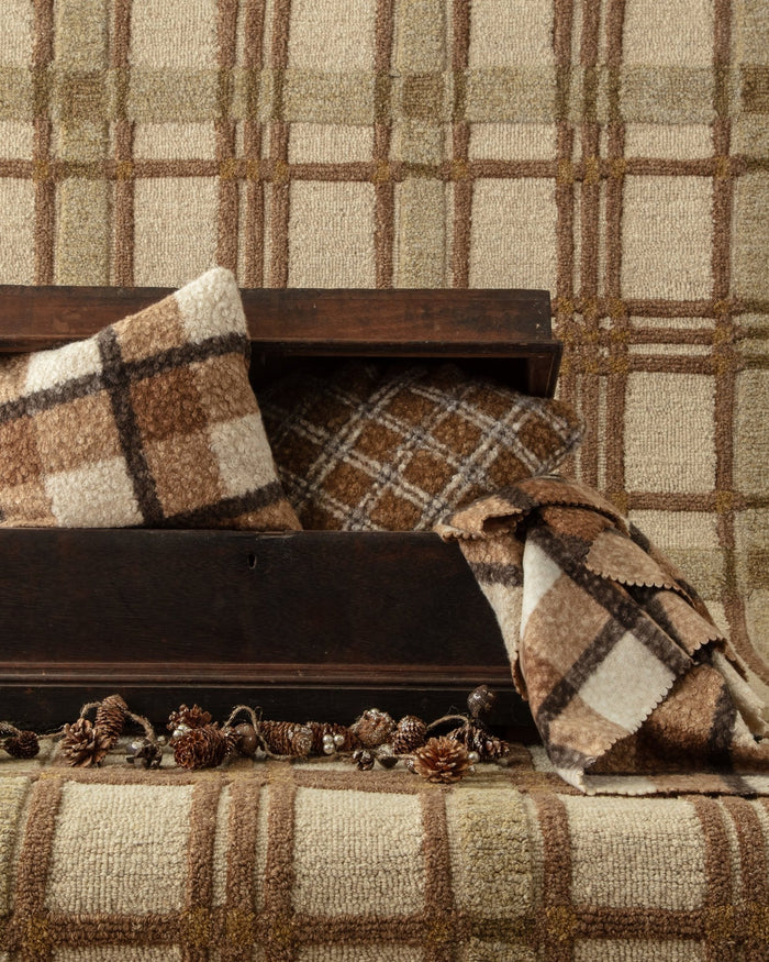 Otto Plaid Sherpa Pillow - Lone Fox