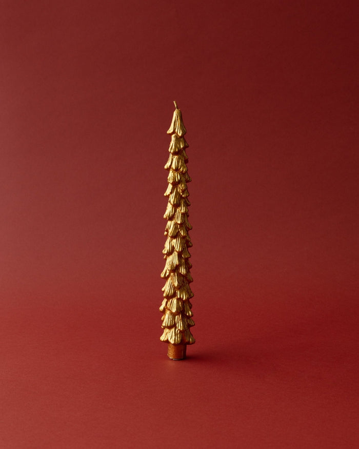 Pair of Gilded Tree Taper Candles - Lone Fox