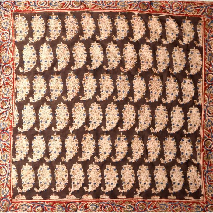 Papaya Patch Kalamkari Cotton Handkercheif - Lone Fox