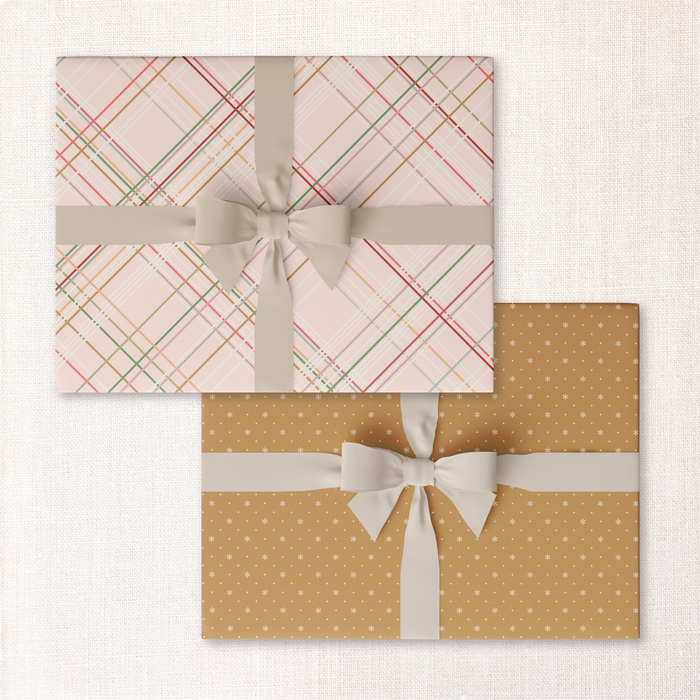 partyline plaid + gold sparkle double-sided wrap