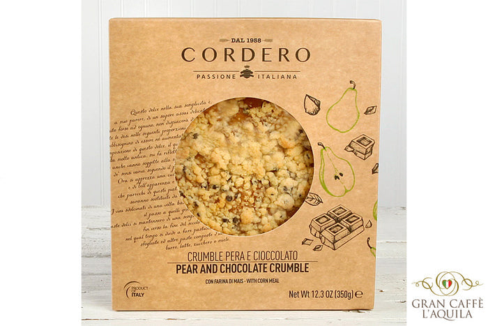 PEAR AND CHOCOLATE CRUMBLE CAKE-- (12.3oz) -CORDERO