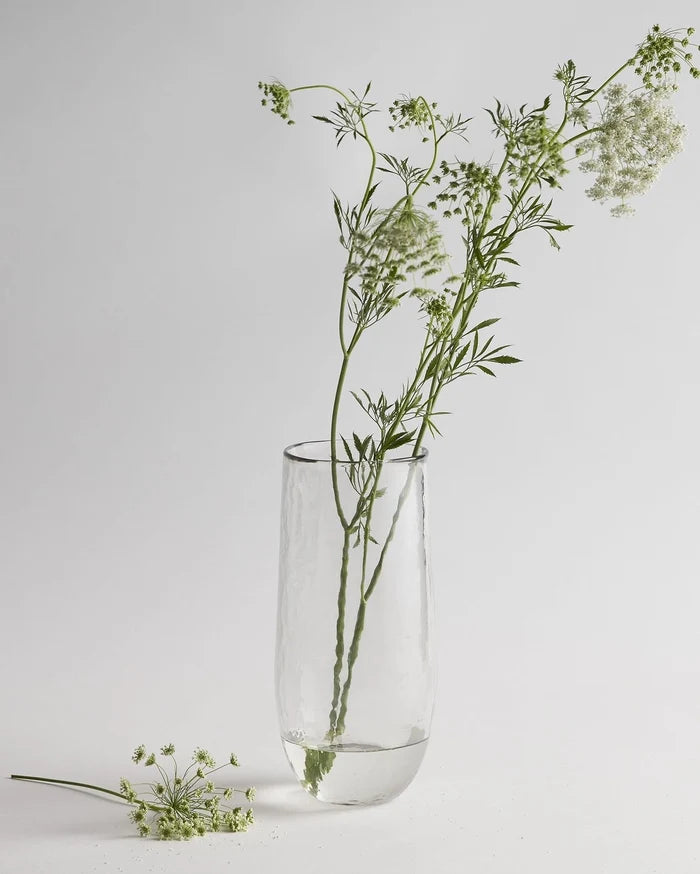 Pebbled Glass Tall Vase - Lone Fox