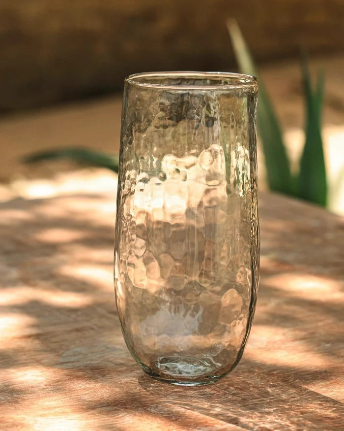 Pebbled Glass Tall Vase - Lone Fox