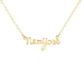Pendant Necklace: New York Script