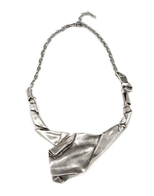 Pewter Crumple Paper Collar