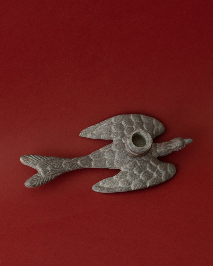 Pewter Finish Bird Shaped Taper Holder - Lone Fox