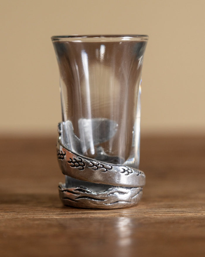 Pewter & Glass Fish Shot Glass - Lone Fox