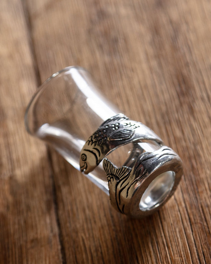 Pewter & Glass Fish Shot Glass - Lone Fox