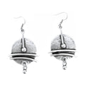 Pewter Line Disc Earrings