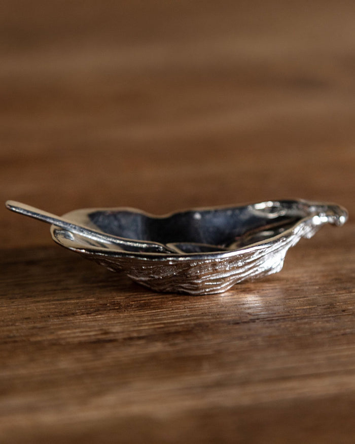 Pewter Oyster Shell Salt Cellar with Spoon - Lone Fox