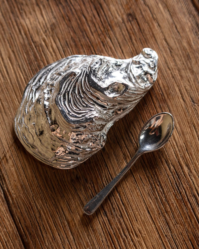 Pewter Oyster Shell Salt Cellar with Spoon - Lone Fox