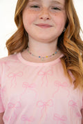 PINK BOWS | SHORT SLEEVE