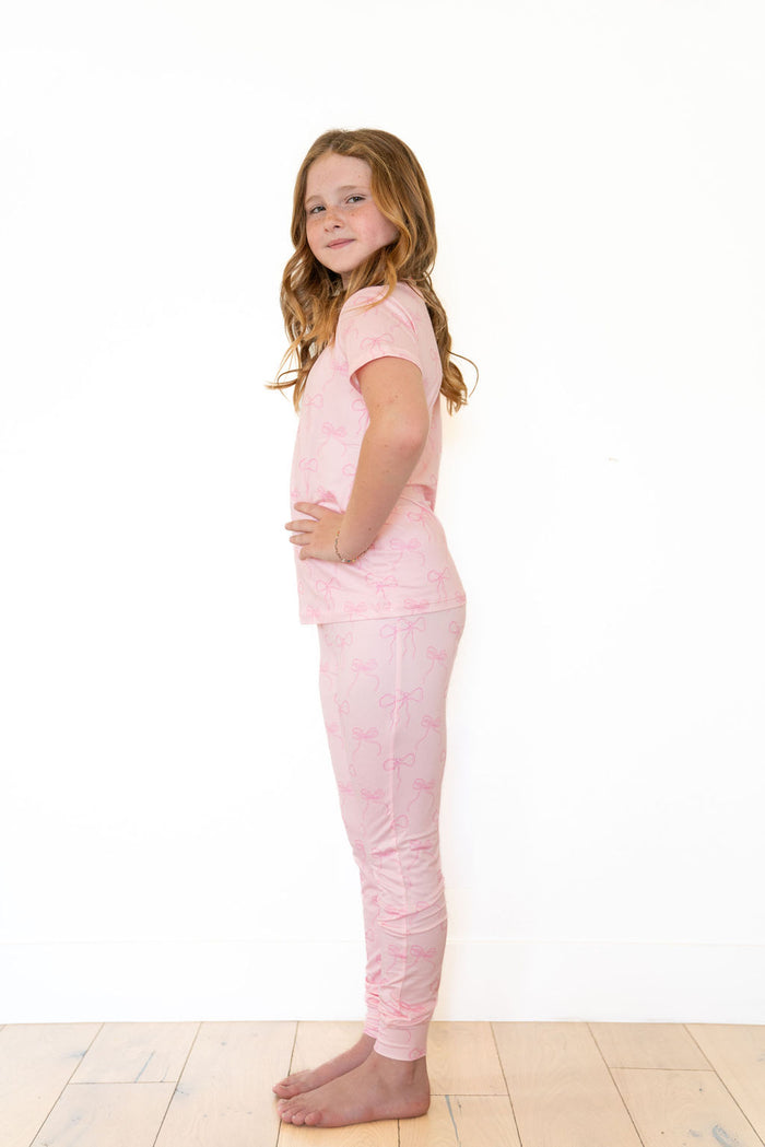 PINK BOWS | SHORT SLEEVE