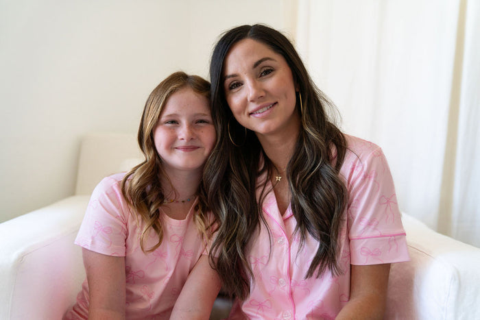 PINK BOWS | SHORT SLEEVE