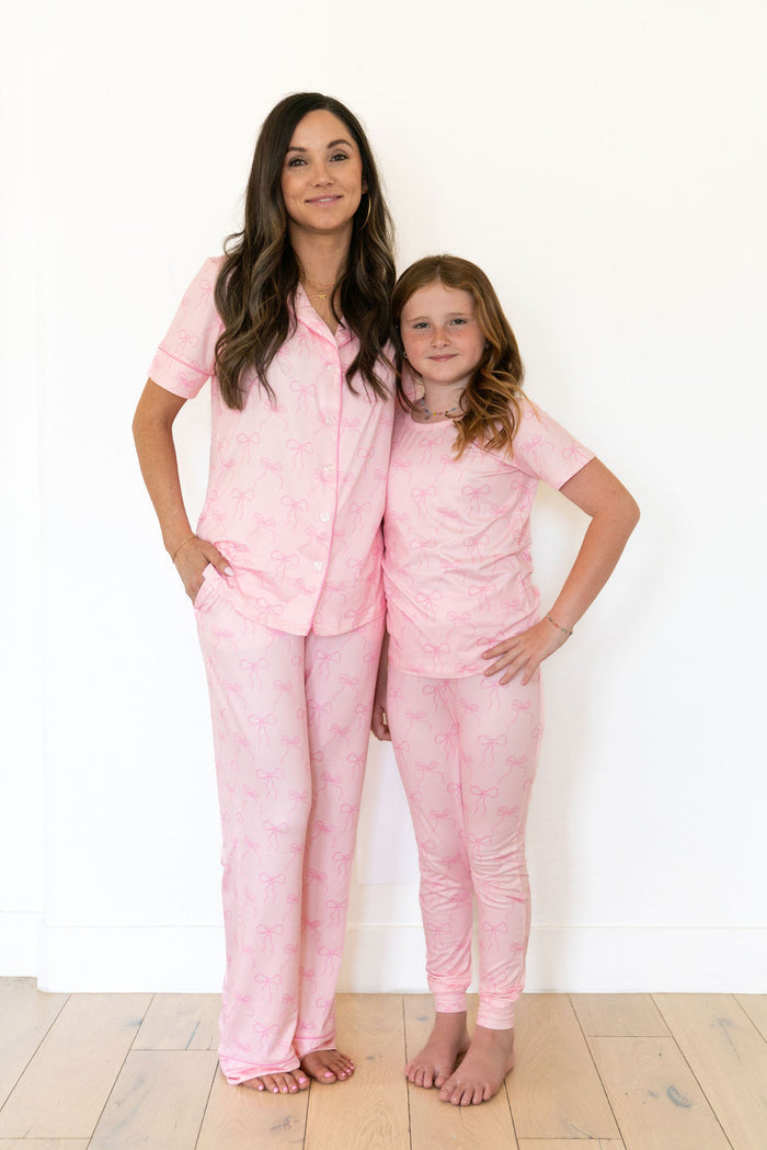 PINK BOWS | SHORT SLEEVE