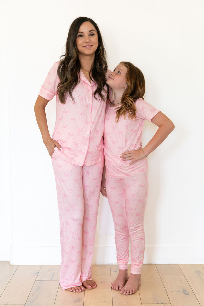 PINK BOWS | SHORT SLEEVE