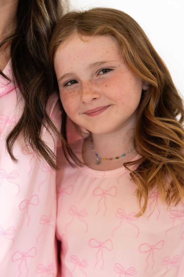 PINK BOWS | SHORT SLEEVE