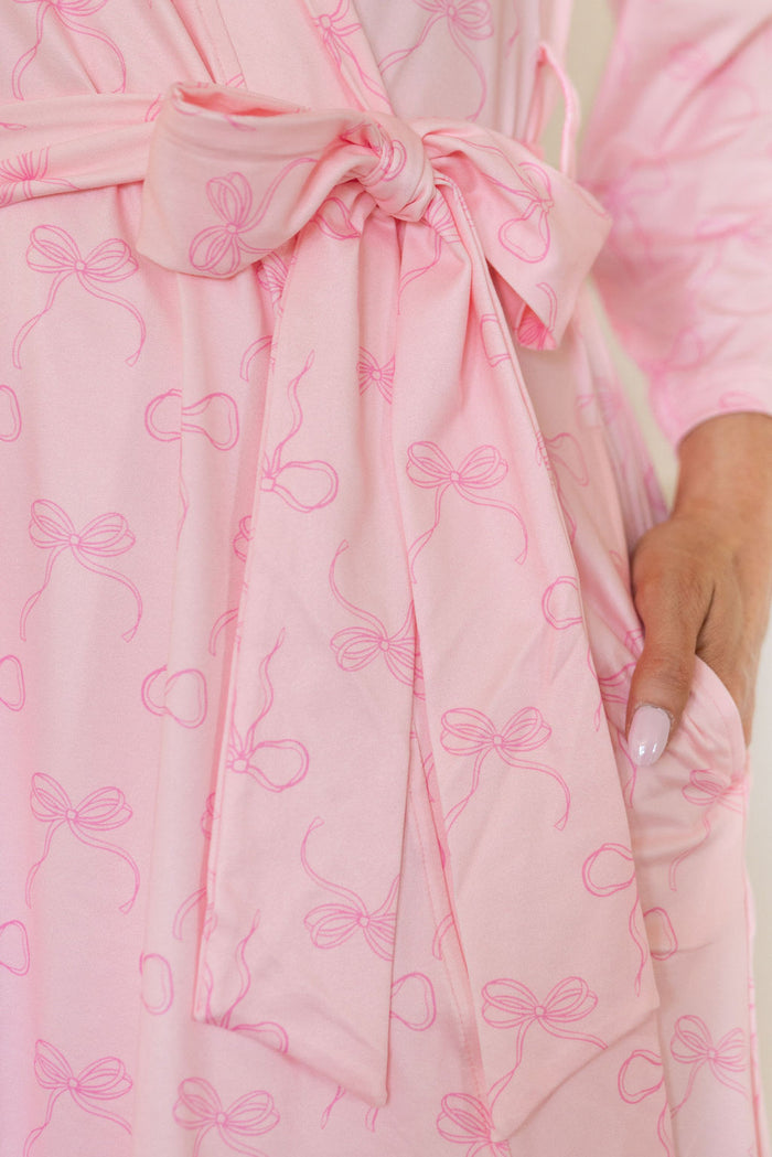 PINK BOWS | WOMEN'S ROBE